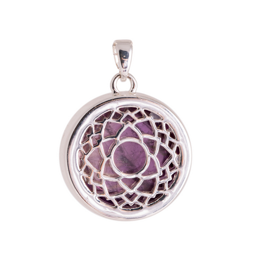 Kronenchakra Anhänger mit Amethyst und Kette
