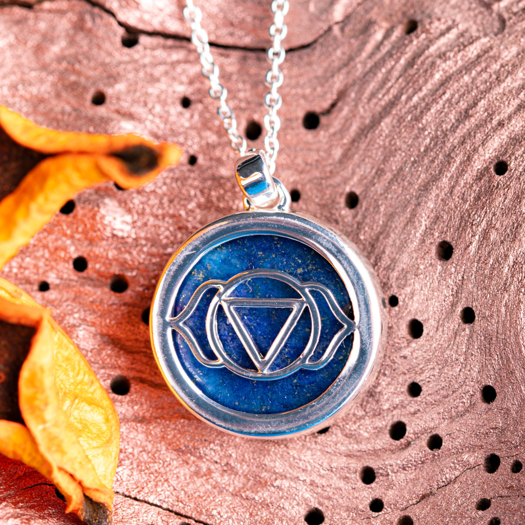 Stirnchakra Anhänger mit Lapislazuli und Kette